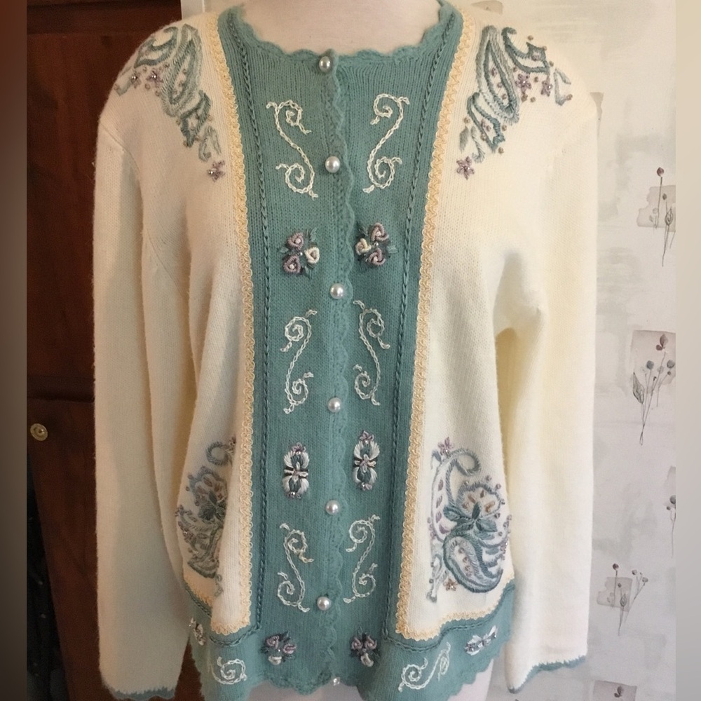 Vintage, cardigan, sophisticated and elegant